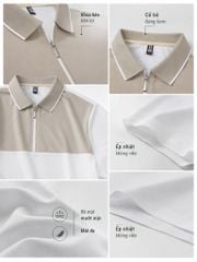 Áo Polo Nam Zstyle ZMT145SH Thun Lạnh Cao Cấp Phối Màu Cổ Bẻ Khóa Kéo