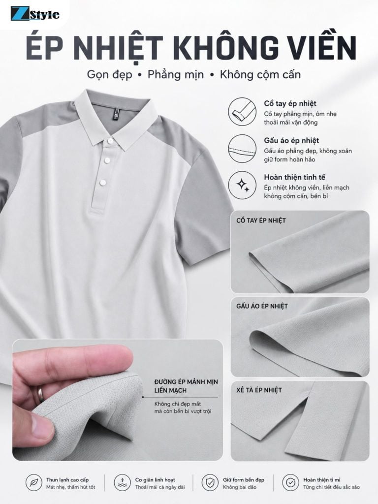 Áo Polo Nam Zstyle ZMT146SH Thun Lạnh Co Giãn Nút Cài Thoáng Khí