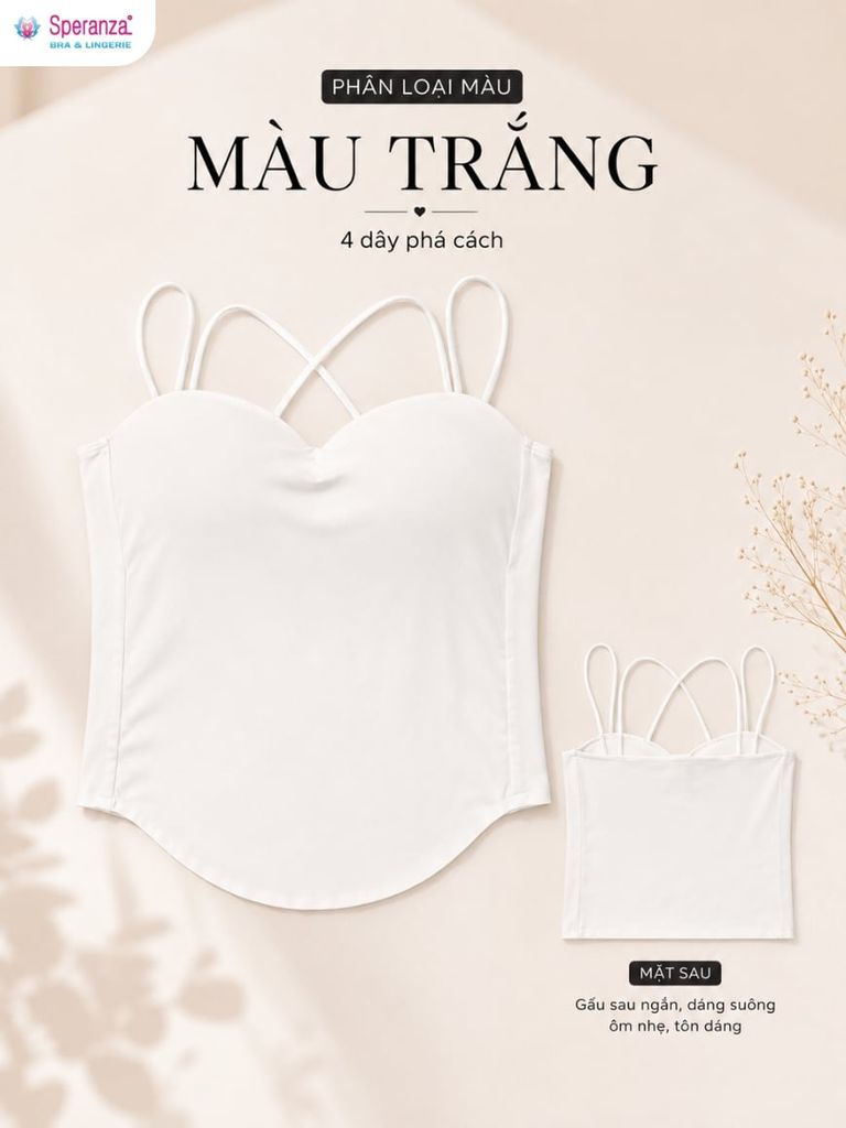 Áo Lá Nữ 4 Dây Speranza SPAL122 Có Mút Không Gọng Ôm Dáng Mềm Mịn