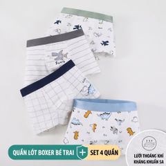 Combo 4 Quần Lót Boxer Bé Trai J-me Cotton Loại A Kháng Khuẩn 5A