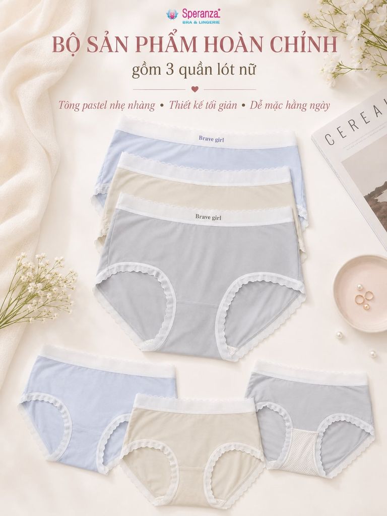 Quần Lót Nữ Speranza SPQ01209 Cạp Êm Mềm Mịn Co Giãn Thoải Mái