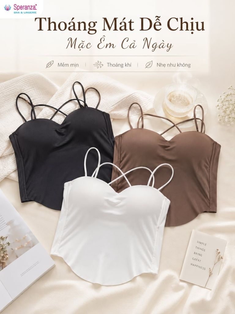 Áo Lá Nữ 4 Dây Speranza SPAL122 Có Mút Không Gọng Ôm Dáng Mềm Mịn