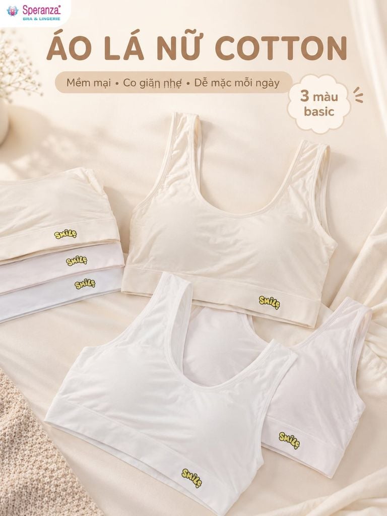 Áo Bra Nữ Cotton Speranza SPAL01908SH Có Mút Nhẹ, Form Ôm Đến 65kg