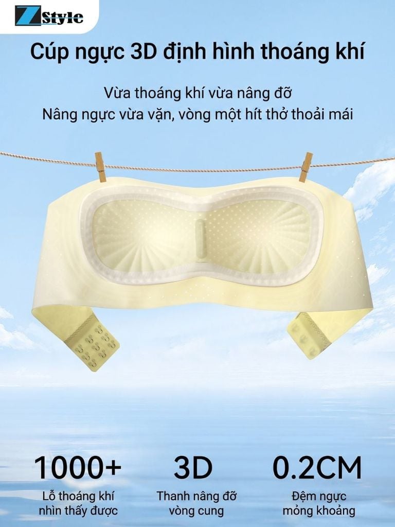 Áo Lót Không Dây Zstyle ZAL1001NK Su Đúc Tàng Hình Không Gọng Chống Trượt Tuyệt Đối Cho Mặc Đầm Quây Áo Ống