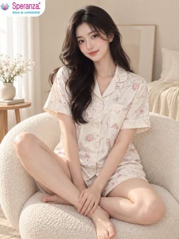 Bộ Mặc Nhà Nữ Speranza SBD0004 Tay Ngắn Quần Đùi Họa Tiết Pastel Dễ Thương