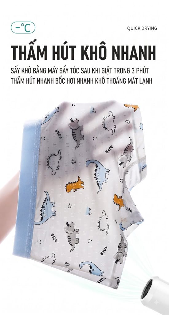 Combo 4 Quần Lót Boxer Bé Trai J-me Cotton Loại A Kháng Khuẩn 5A