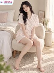 Bộ Mặc Nhà Nữ Speranza SBD0004 Tay Ngắn Quần Đùi Họa Tiết Pastel Dễ Thương