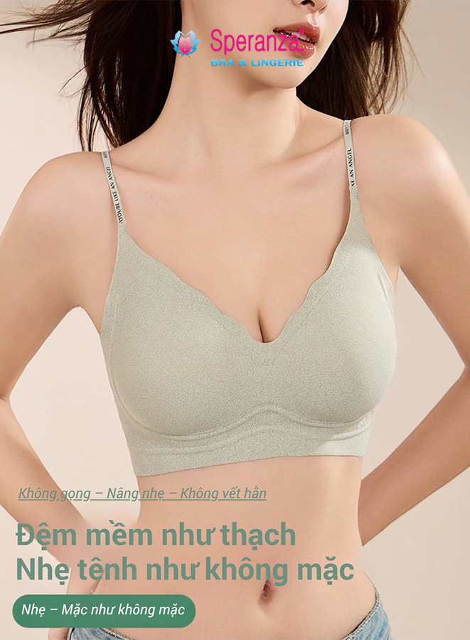 Áo Lót Không Gọng Nữ Cao Cấp Chất Chấm Tuyết Mịn, Nâng Ngực Tự Nhiên, Mặc Như Không Dây Vai Thời Trang, Không Vết Hằn SPA0023SH