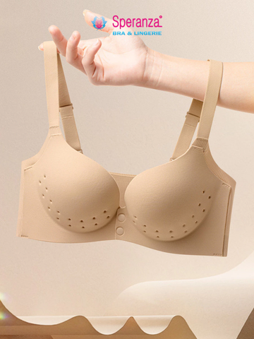 Áo Ngực Nữ Cao Cấp Speranza Nút Gài Trước Thoáng Khí – 3 Màu Đen Nâu Kem, Size M-3XL - SPA0817SH