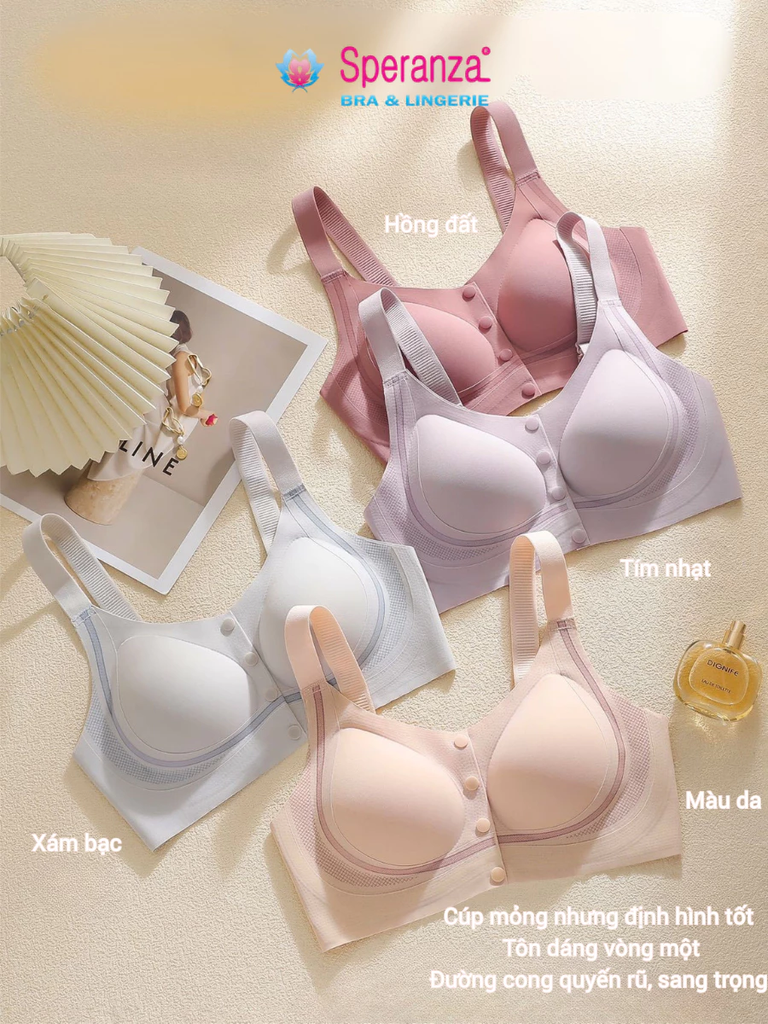 Áo Lót Không Gọng Nâng Đỡ Vòng 1 Lớn – Cúp Mỏng Cài Trước – Co Giãn Thoáng Mát Cho Người Trung Niên SPA811SH