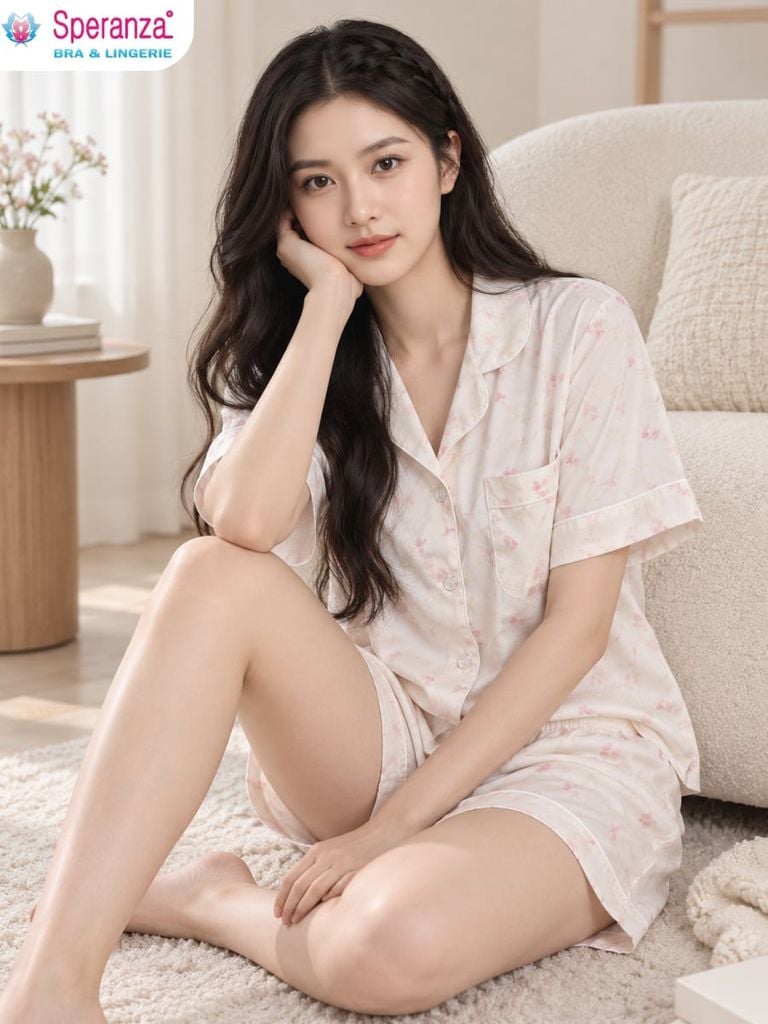 Bộ Mặc Nhà Nữ Speranza SBD0004 Tay Ngắn Quần Đùi Họa Tiết Pastel Dễ Thương