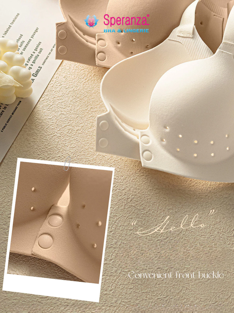 Áo Ngực Nữ Cao Cấp Speranza Nút Gài Trước Thoáng Khí – 3 Màu Đen Nâu Kem, Size M-3XL - SPA0817SH