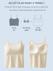 Áo hai dây lót đệm ngực lụa băng Speranza - 2 trong 1 không gọng, co giãn 4 chiều - SPAL6666SH