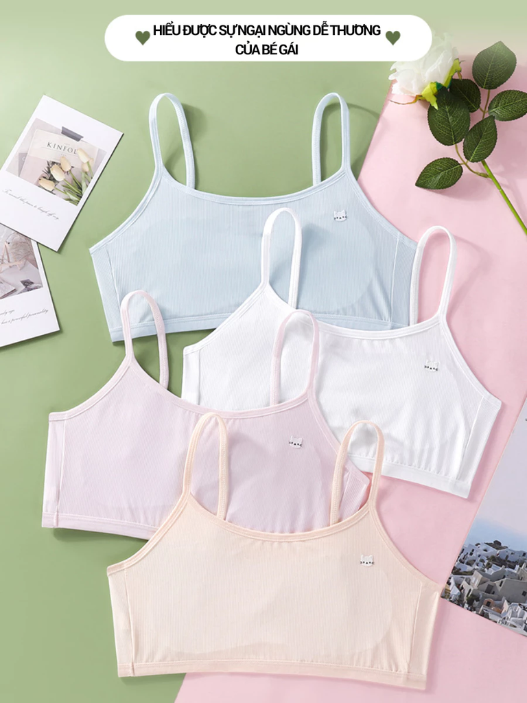 Áo lót bé gái Speranza lụa lạnh cotton thoáng khí | Êm nhẹ, chống lộ dấu, dây vai co giãn chắc chắn SPAL143SH