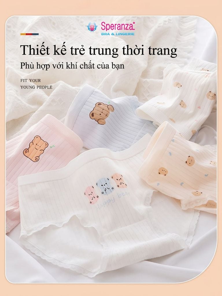 [Combo 5] Quần Lót Nữ Speranza Q49NK Cotton Tăm Kháng Khuẩn Mềm Mại