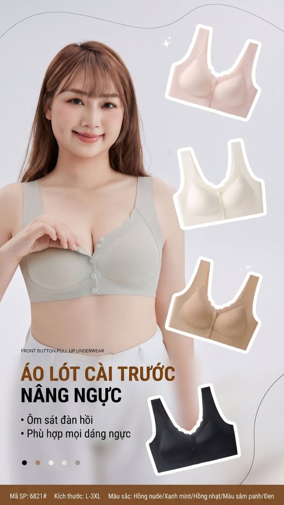 Áo Lót Cài Trước Không Gọng Zstyle ZAL6821NK Nâng Ngực Size L-3XL