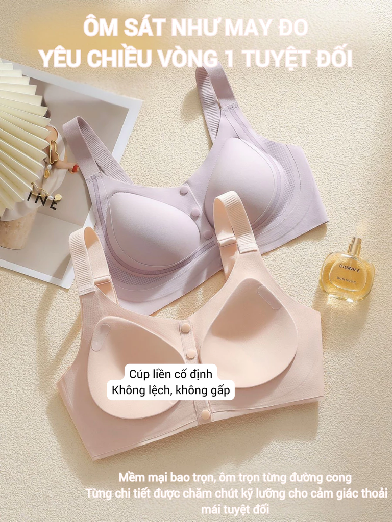 Áo Lót Không Gọng Nâng Đỡ Vòng 1 Lớn – Cúp Mỏng Cài Trước – Co Giãn Thoáng Mát Cho Người Trung Niên SPA811SH