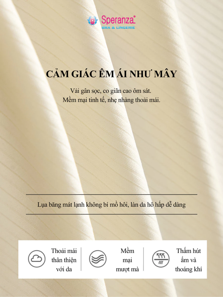 Áo hai dây lót đệm ngực lụa băng Speranza - 2 trong 1 không gọng, co giãn 4 chiều - SPAL6666SH