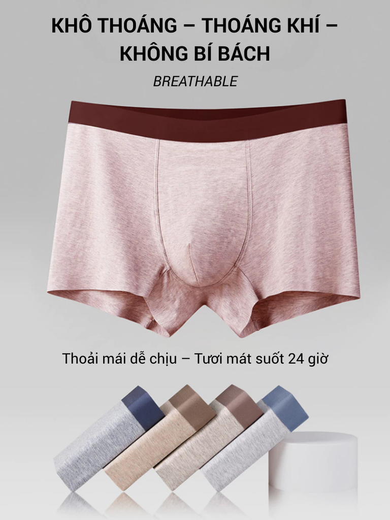 [Hàng mới] Quần lót nam cotton J-me dáng boxer – Không đường may – Co giãn thoải mái - JM3719SH