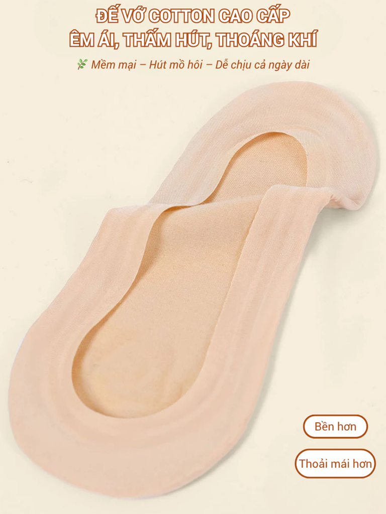 Combo 4 Vớ nữ Zstyle siêu mỏng không viền, giấu gót chống tuột – Vớ mang giày búp bê, giày cao gót ZLS008SH