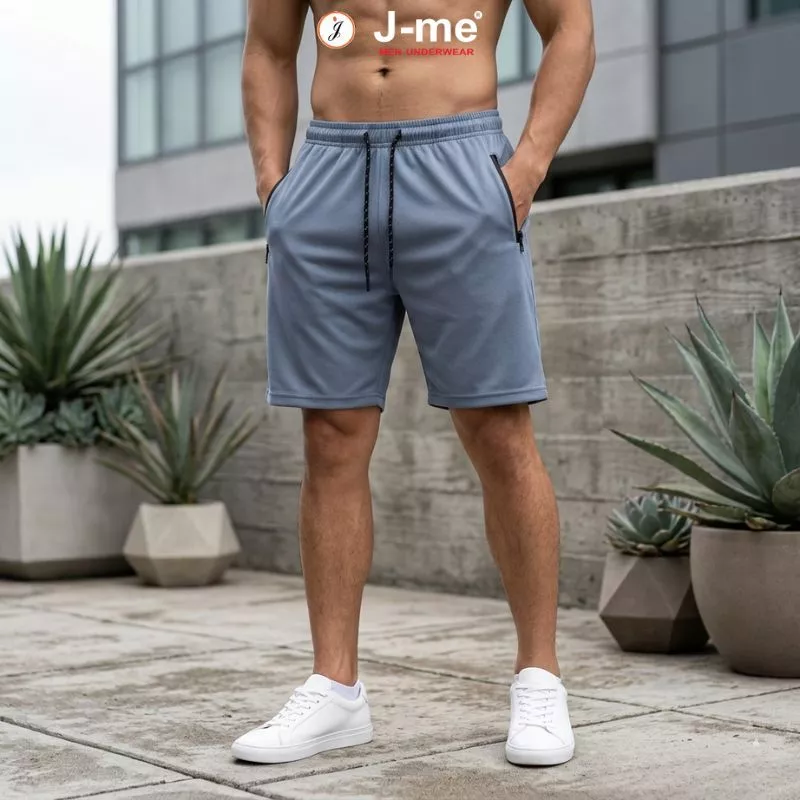 Quần Short Nam Thể Thao J-me Cao Cấp - Chất Poly Spandex Co Giãn 4 Chiều, Thoáng Khí, Kháng Nước Nhẹ JMB076SH