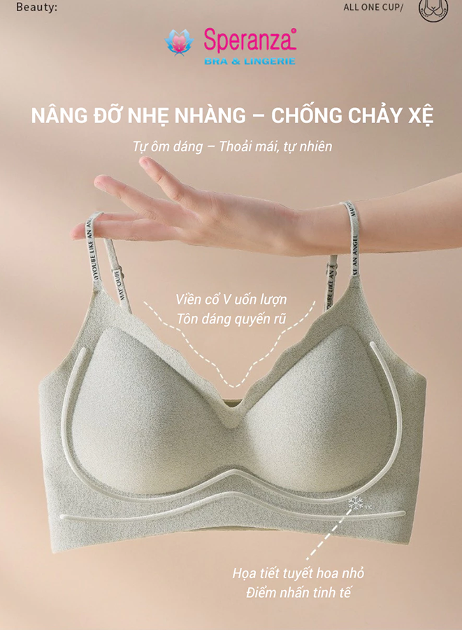 Áo Lót Không Gọng Nữ Cao Cấp Chất Chấm Tuyết Mịn, Nâng Ngực Tự Nhiên, Mặc Như Không Dây Vai Thời Trang, Không Vết Hằn SPA0023SH