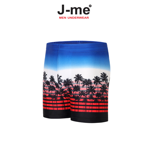 Quần bơi nam J-me họa tiết cây dừa , 60kg đến 80kg mặc vừa, co dãn 4 chiều, kiểu dáng thể thao - JMB1812SH