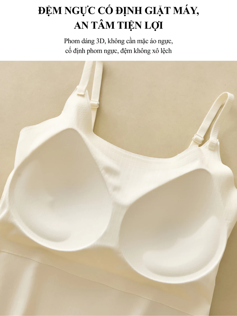 Áo hai dây lót đệm ngực lụa băng Speranza - 2 trong 1 không gọng, co giãn 4 chiều - SPAL6666SH