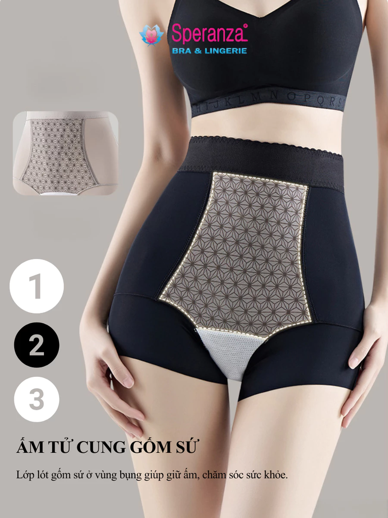 Quần Gen Bụng Ấm Tử Cung Speranza, Lót Tơ Tằm 10A Kháng Khuẩn, Siết Eo 2 Lớp Nâng Mông SPQG5087SH