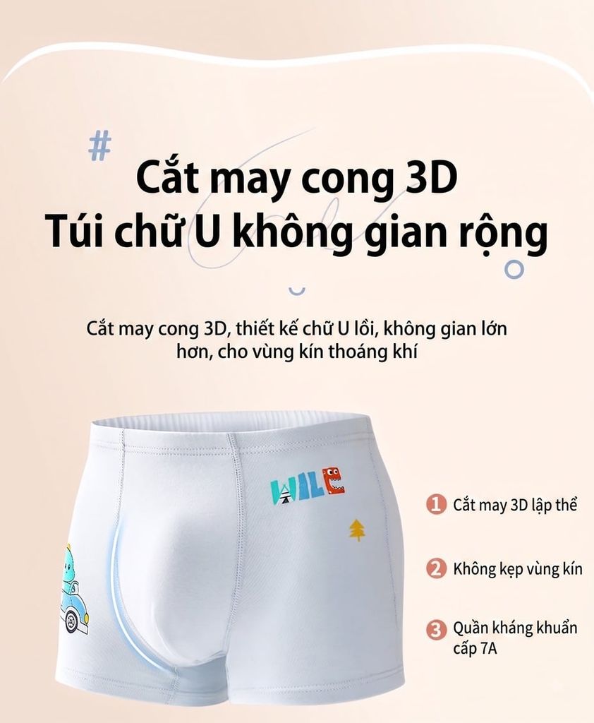 Combo 2 Quần Lót Trẻ Em J-me QBT89NK Cotton Họa Tiết 3-12 Tuổi