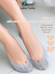 Combo 4 Vớ nữ Zstyle siêu mỏng không viền, giấu gót chống tuột – Vớ mang giày búp bê, giày cao gót ZLS008SH