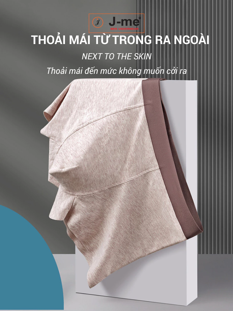 [Hàng mới] Quần lót nam cotton J-me dáng boxer – Không đường may – Co giãn thoải mái - JM3719SH