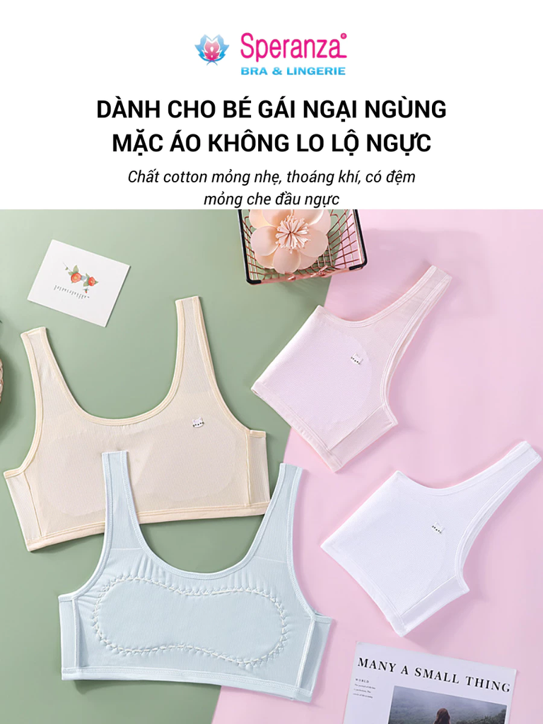 Áo lót bé gái dậy thì Speranza cotton lạnh Che ngực không lộ – co giãn thoáng khí SPAL090SH