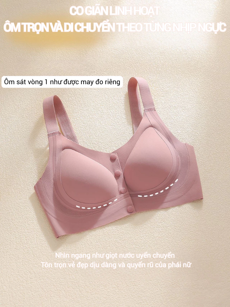 Áo Lót Không Gọng Nâng Đỡ Vòng 1 Lớn – Cúp Mỏng Cài Trước – Co Giãn Thoáng Mát Cho Người Trung Niên SPA811SH