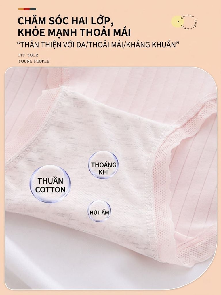 [Combo 5] Quần Lót Nữ Speranza Q49NK Cotton Tăm Kháng Khuẩn Mềm Mại
