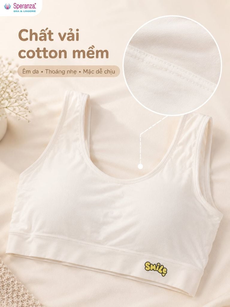 Áo Bra Nữ Cotton Speranza SPAL01908SH Có Mút Nhẹ, Form Ôm Đến 65kg