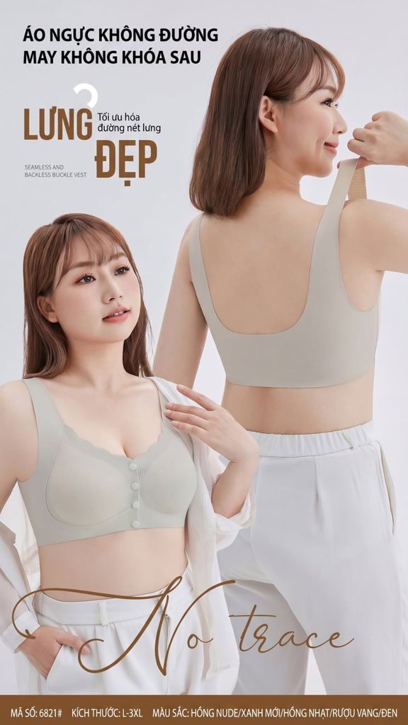 Áo Lót Cài Trước Không Gọng Zstyle ZAL6821NK Nâng Ngực Size L-3XL