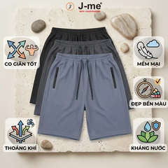 Quần Short Nam Thể Thao J-me Cao Cấp - Chất Poly Spandex Co Giãn 4 Chiều, Thoáng Khí, Kháng Nước Nhẹ JMB076SH