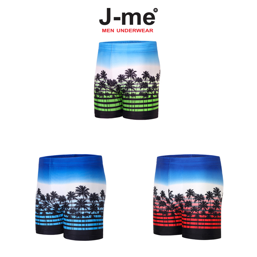 Quần bơi nam J-me họa tiết cây dừa , 60kg đến 80kg mặc vừa, co dãn 4 chiều, kiểu dáng thể thao - JMB1812SH