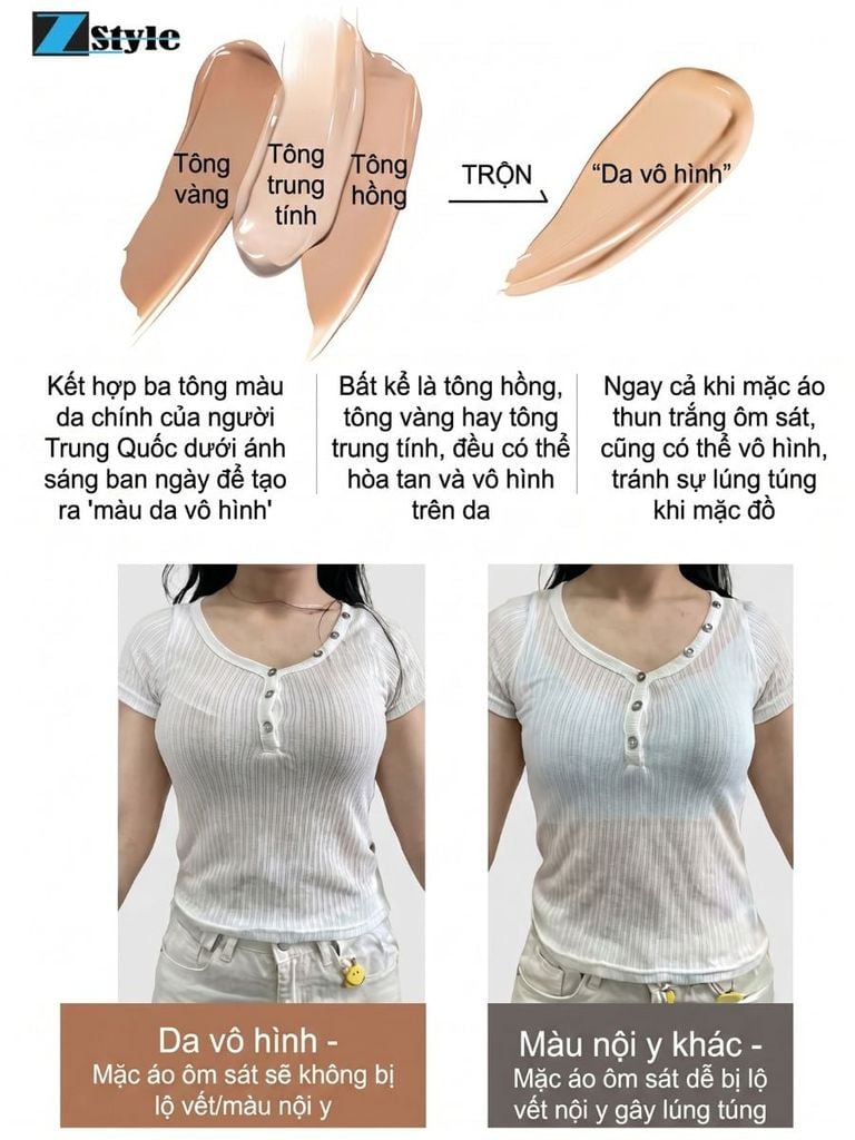 Áo Lót Không Dây Zstyle ZAL1001NK Su Đúc Tàng Hình Không Gọng Chống Trượt Tuyệt Đối Cho Mặc Đầm Quây Áo Ống