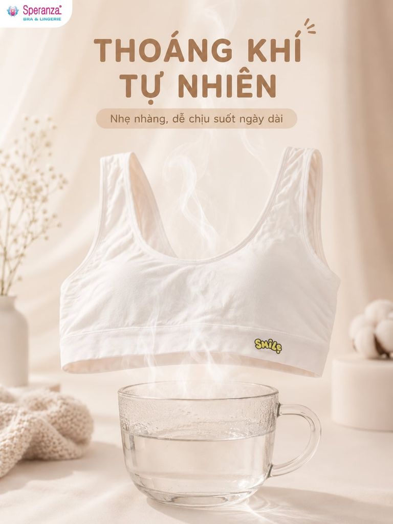 Áo Bra Nữ Cotton Speranza SPAL01908SH Có Mút Nhẹ, Form Ôm Đến 65kg