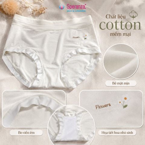 Quần Lót Nữ Cotton Q129NK Cạp Vừa Họa Tiết Hoa Nhí Mềm Mại