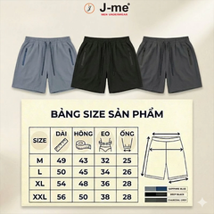 Quần Short Nam Thể Thao J-me Cao Cấp - Chất Poly Spandex Co Giãn 4 Chiều, Thoáng Khí, Kháng Nước Nhẹ JMB076SH
