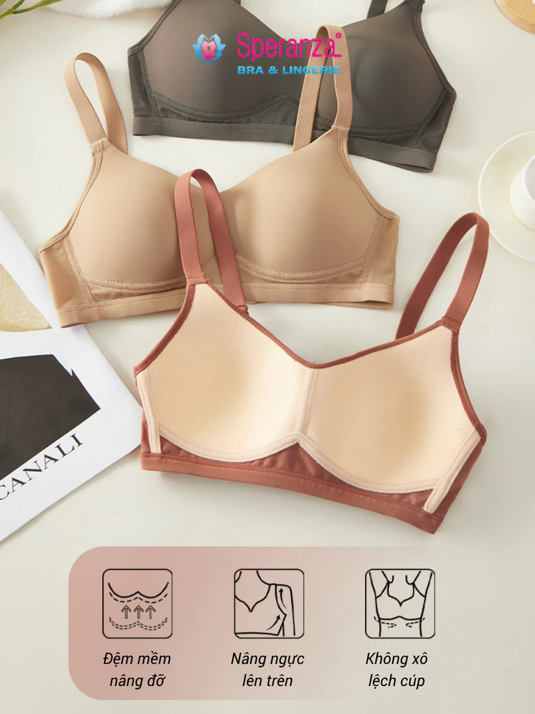 Áo Ngực Nữ Không Gọng Speranza Thời Trang – Size Đủ 34-42, Siêu Mềm & Định Hình Ngực - SPA3149SH