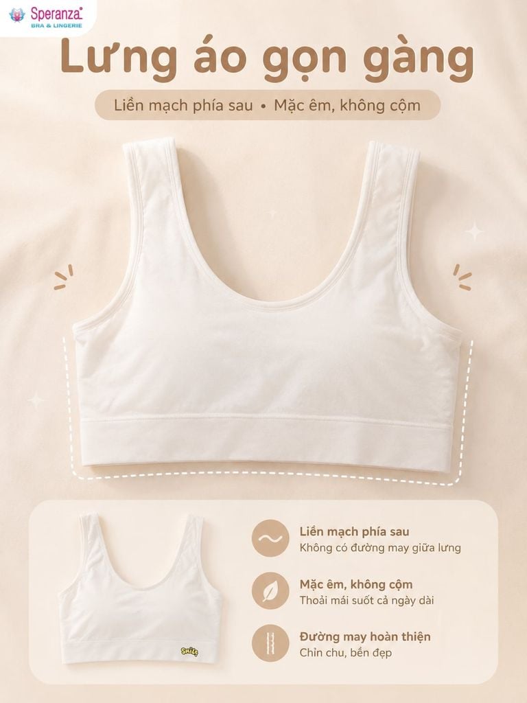 Áo Bra Nữ Cotton Speranza SPAL01908SH Có Mút Nhẹ, Form Ôm Đến 65kg