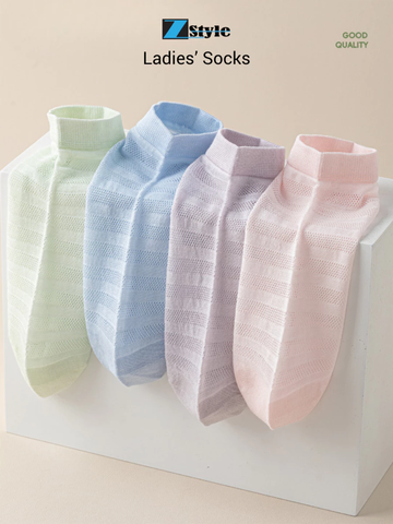 Combo 4 Đôi Vớ Nữ Zstyle – Co Giãn Tốt, Mềm Mịn, Kháng Khuẩn – Nhiều Màu Pastel Dễ Thương ZMS004SH
