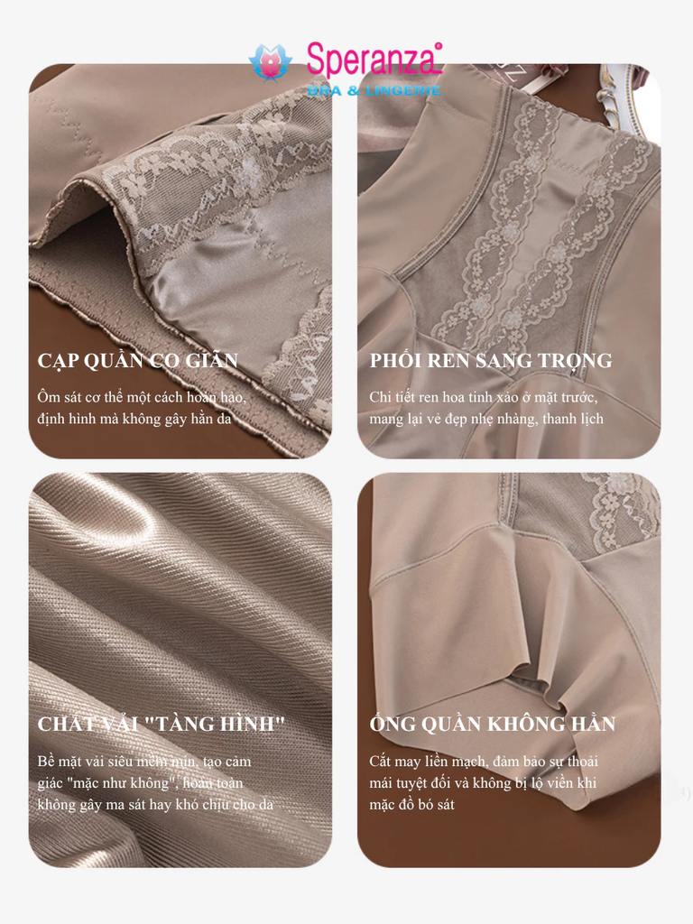 Quần Gen Bụng Ấm Tử Cung Speranza, Lót Tơ Tằm 10A Kháng Khuẩn, Siết Eo 2 Lớp Nâng Mông SPQG5087SH