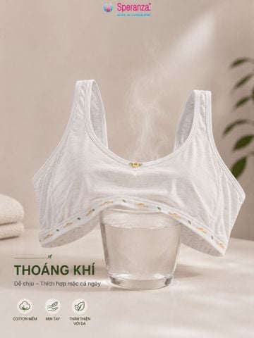 COMBO 2 Áo Lót Học Sinh Speranza SPAL0016SH Cotton Co Giãn 4 Chiều Có Mút Rời