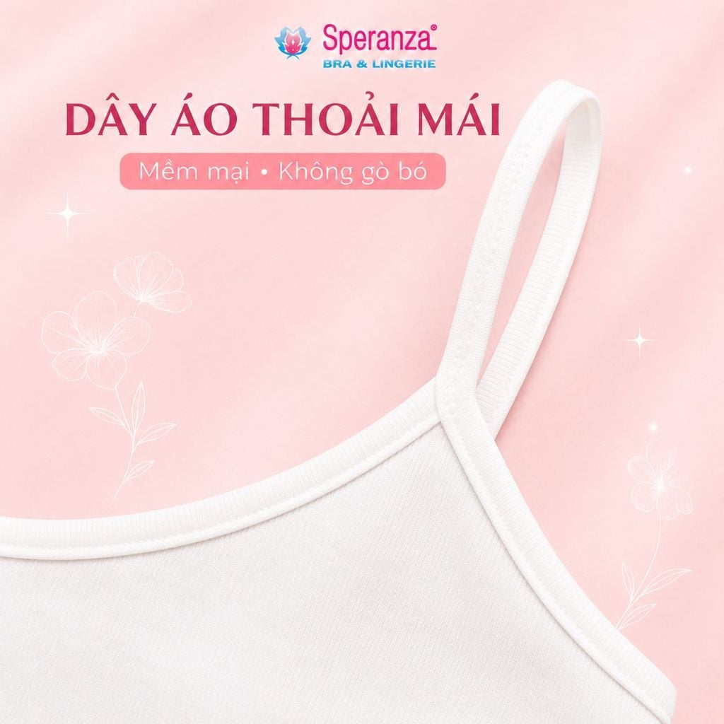 Áo lót  Speranza SPAL002SH bé gái 2 dây trắng cotton co giãn thoáng mát thấm hút