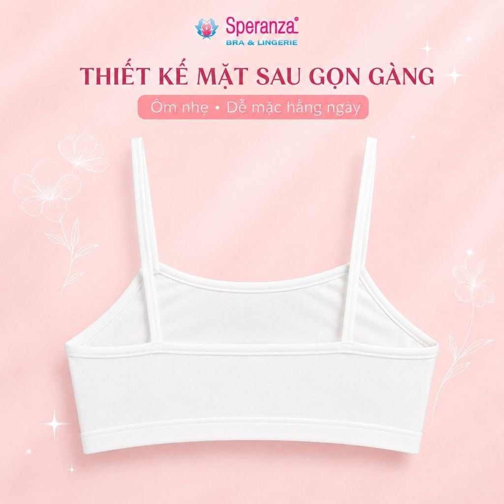 Áo lót  Speranza SPAL002SH bé gái 2 dây trắng cotton co giãn thoáng mát thấm hút